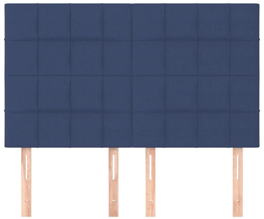 Cabeceira de cama 4 pcs tecido 72x5x78/88 cm azul