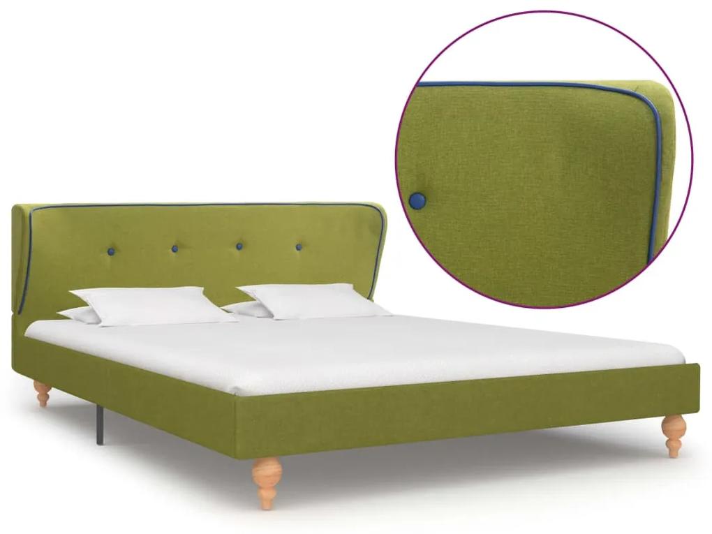 280584 vidaXL Estrutura de cama em tecido verde 140x200 cm