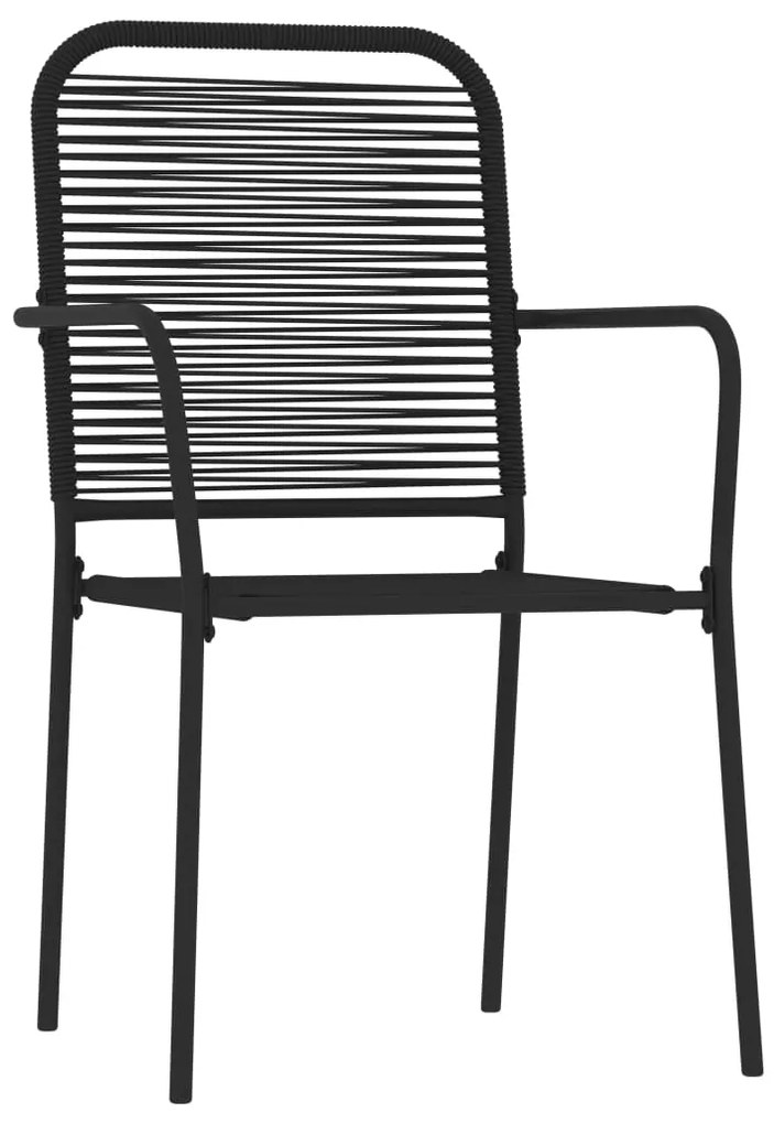 3 pcs conjunto de jantar para jardim preto