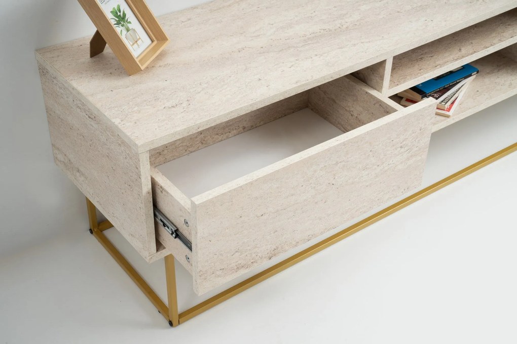 Móvel de TV Escape – Travertine Gold – 180 cm x 50 cm x 40 cm