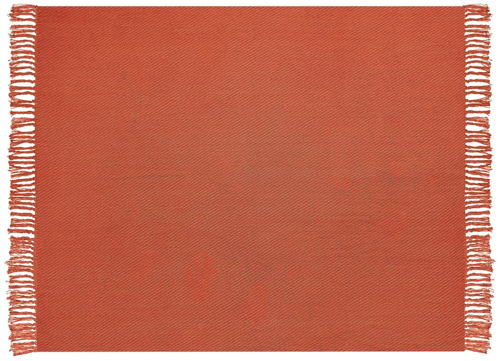 Manta de algodão vermelho 125 x 150 cm YARSA Beliani