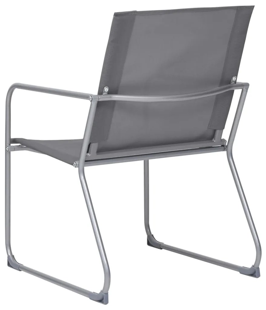 4 pcs conjunto lounge para jardim tecido e aço cinzento