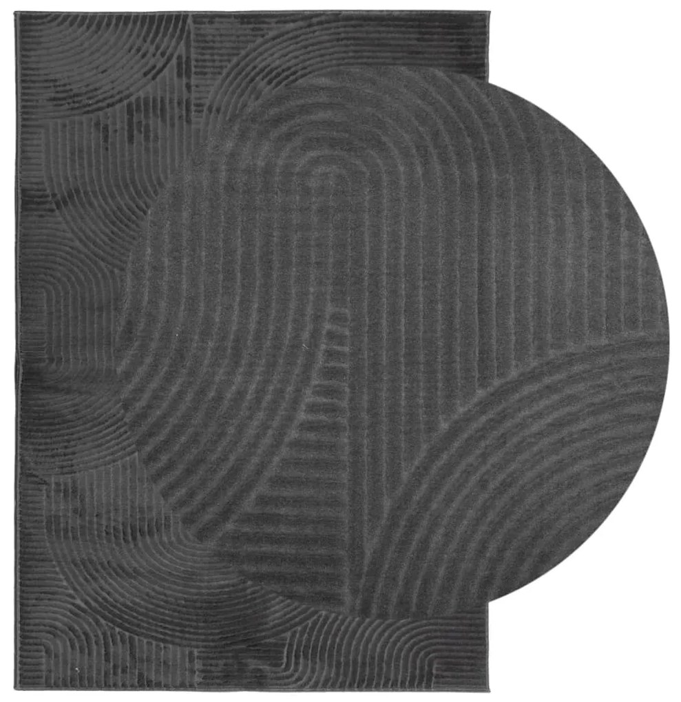 Tapete de pelo curto IZA visual escandinavo 140x200cm antracite