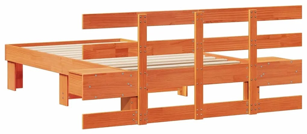 Estrutura da Cama com gaveta com cabeceira Castanho-mel 90 x 190 cm