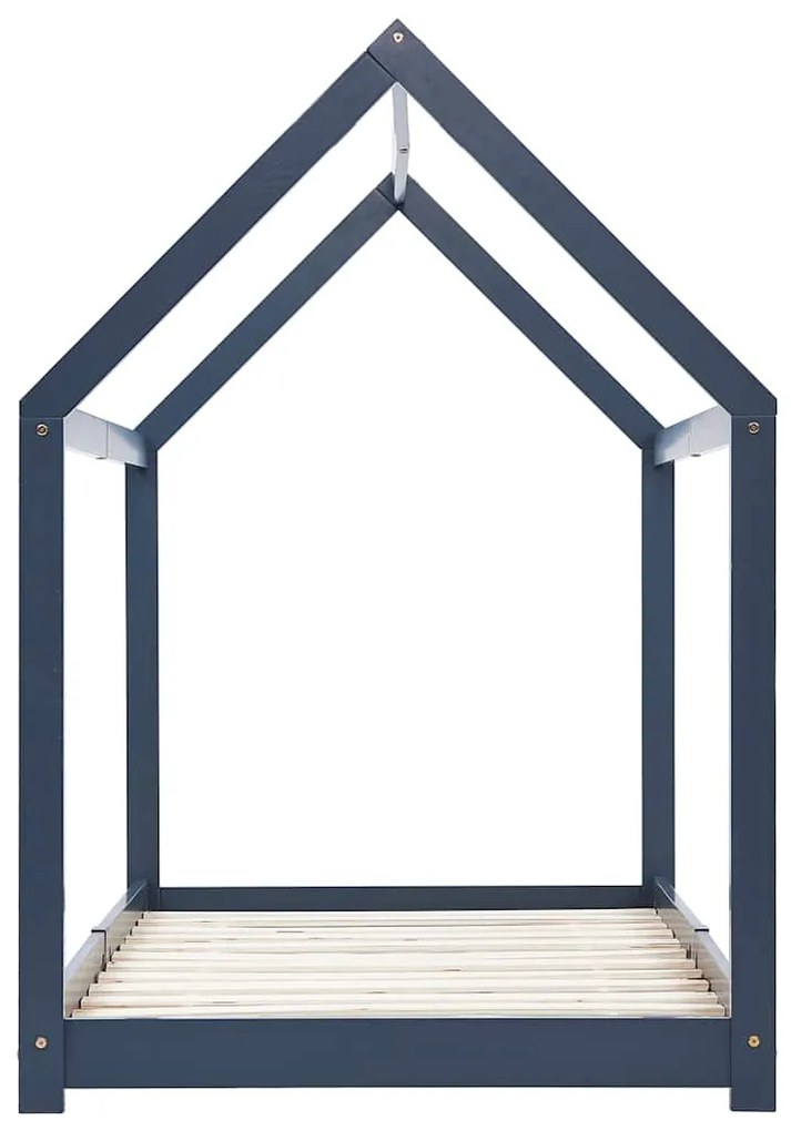 Estrutura de cama para crianças 90x200 cm pinho maciço cinzento
