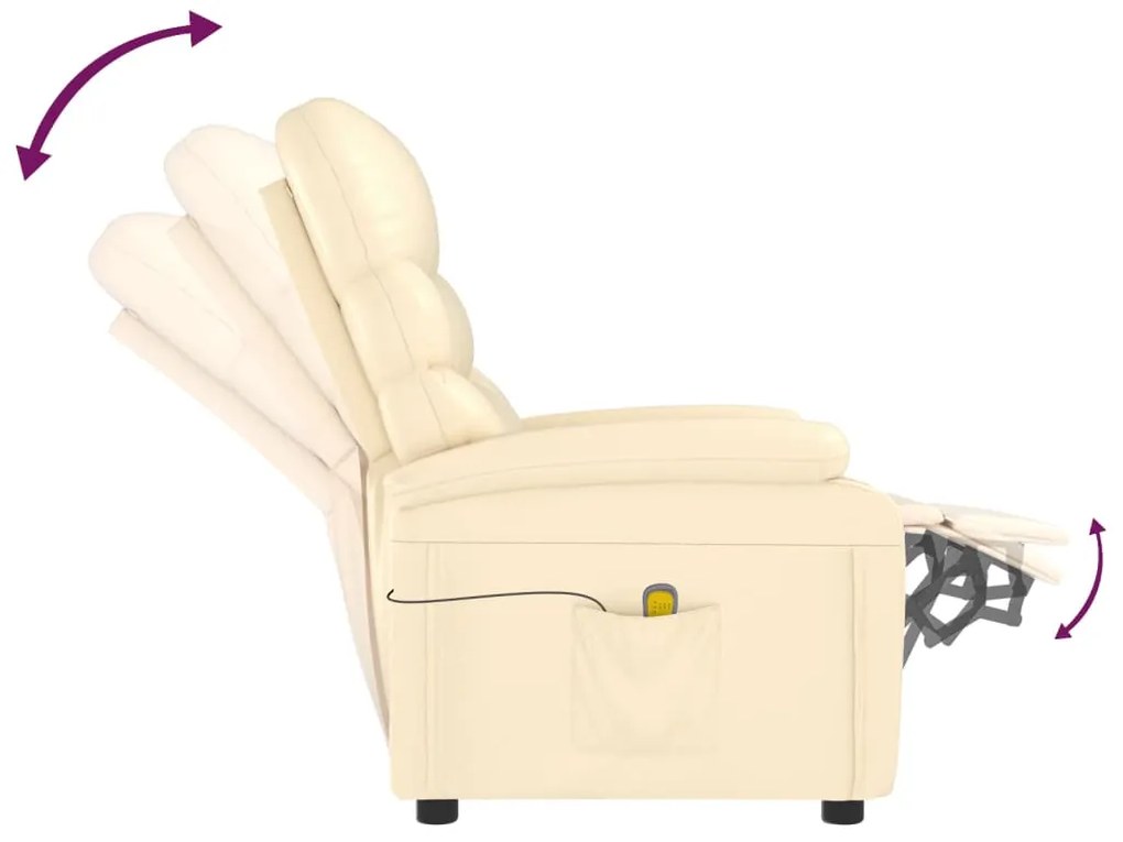 Cadeira de massagens couro artificial cor creme