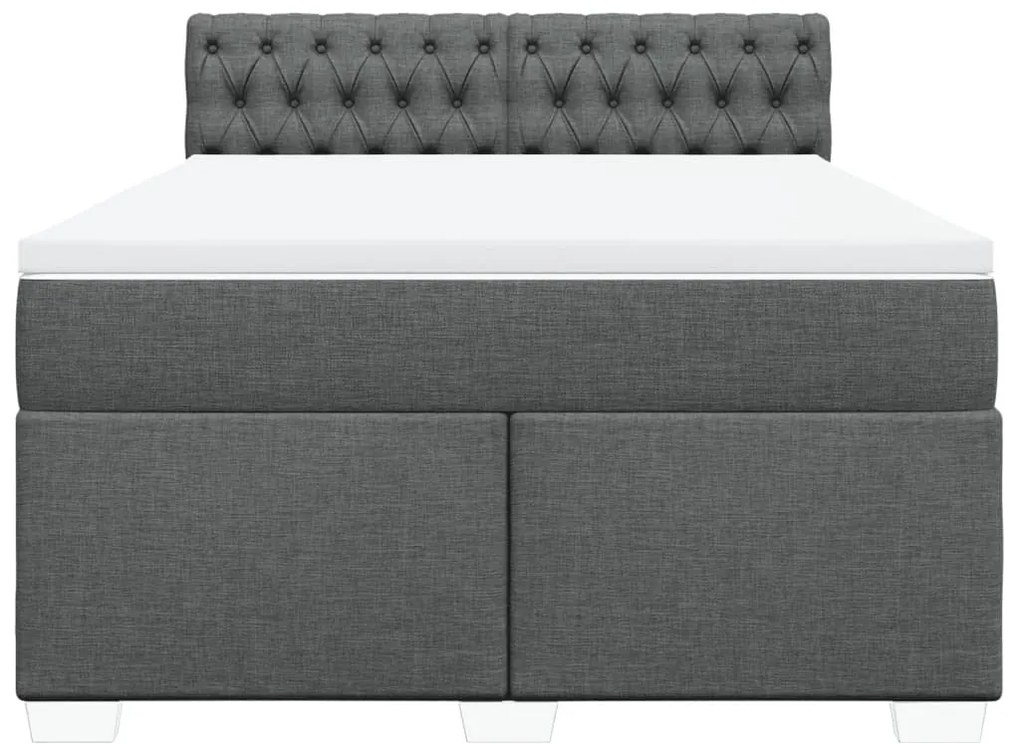 Cama com molas/colchão 160x200 cm tecido cinzento-escuro
