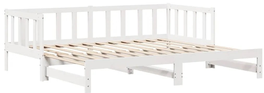 Sofá-cama com gavetão e gavetas sem colchão 90x200 cm branco