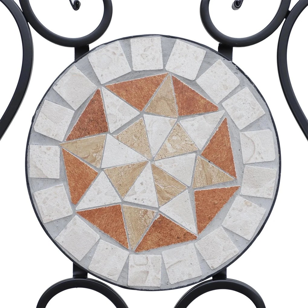 Conjunto de 2 Cadeiras Dobráveis de Jardim Cadeiras com Mosaico Carga Máxima 120 kg 50x40x94,5 cm Preto
