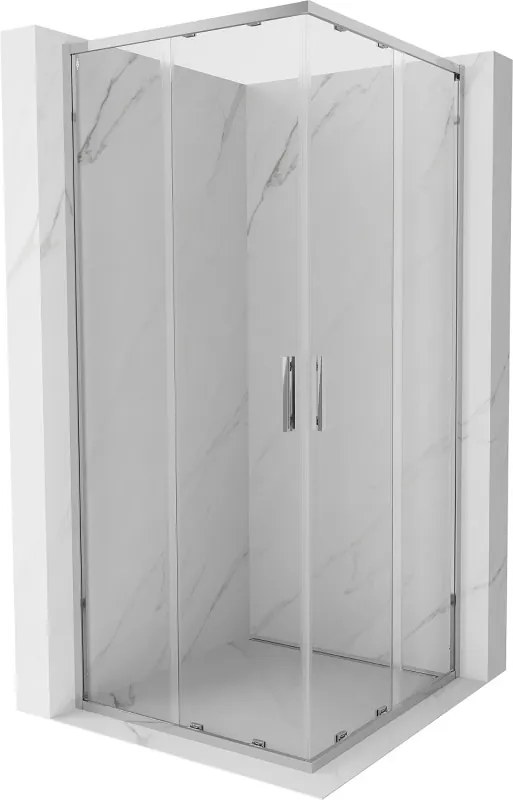 Mexen Exo-S Duo cabine de duche quadrada de correr 90 x 90 cm, transparente, cromo - 8111-090-090-01-00