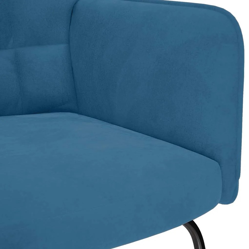 Cadeira de baloiço veludo azul