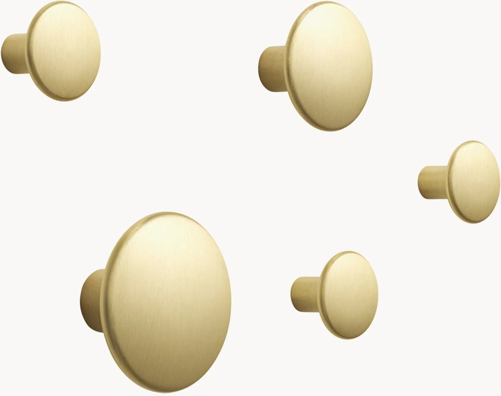Cabides de parede em alumínio Dots, conjunto de 5
