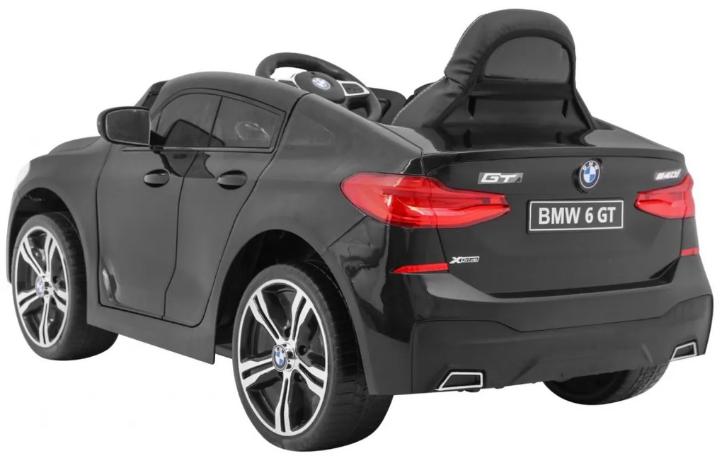 Carro elétrico para Crianças 12V BMW 6 GT Rodas de EVA, Assento de couro Preto