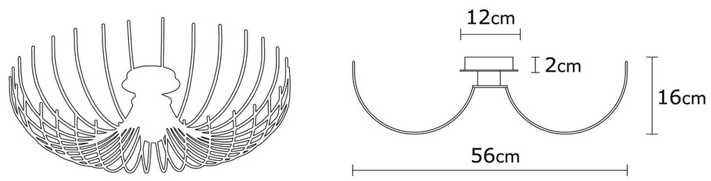 Candeeiro de Teto Aspendos – Branco – Diâmetro 56 cm