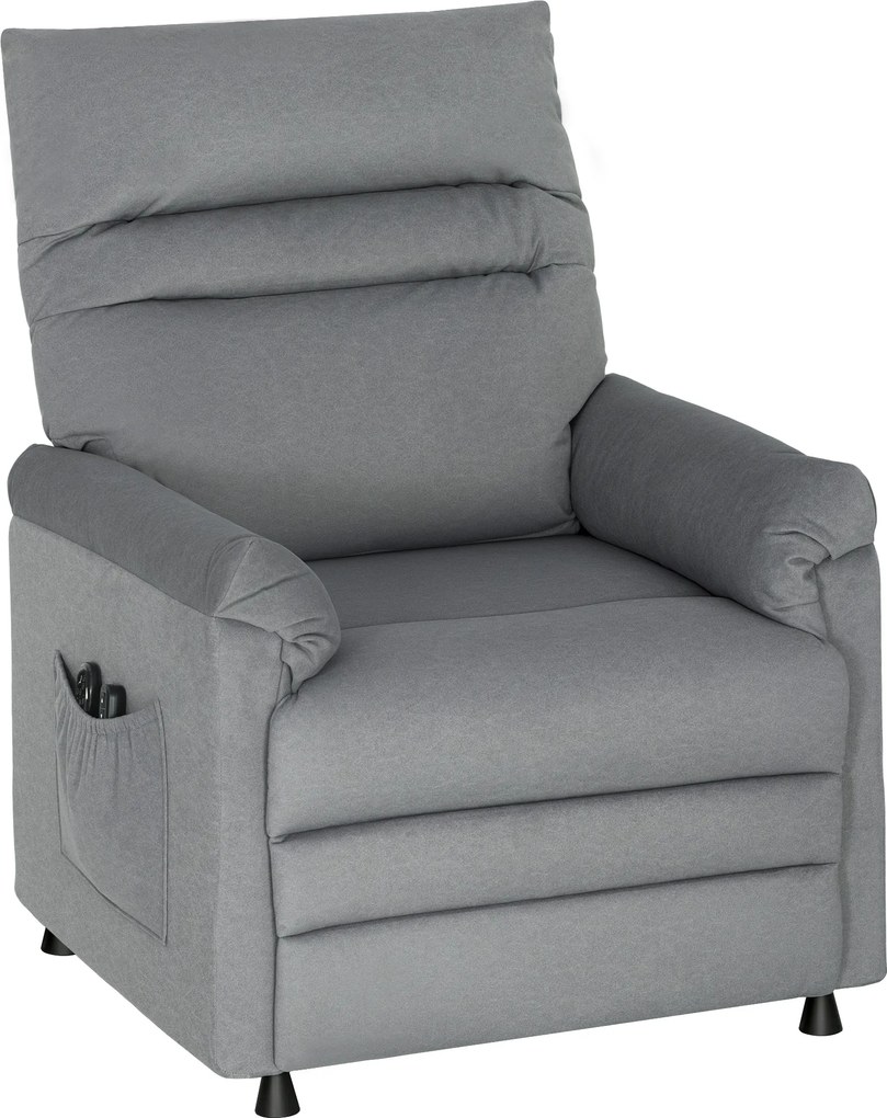 HOMCOM Poltrona Relax com Aquecimento Lombar e Massagem por Vibração Reclinável Função de Memória  82x99x106 cm Cinzento | Aosom Portugal