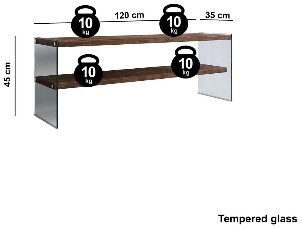 Móvel TV TV1003 – Walnut – 120 cm x 45 cm x 35 cm