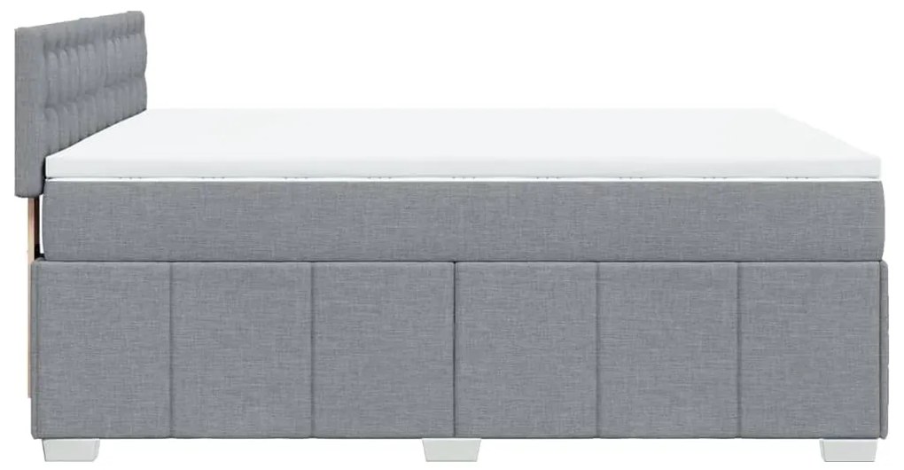 Cama com molas/colchão 140x190 cm tecido cinzento-claro