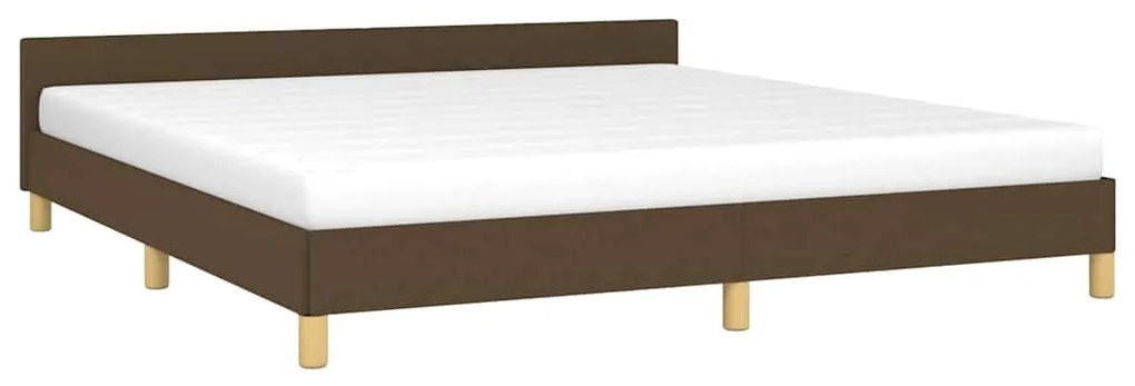 Estrutura de cama sem colchão 160x200 cm tecido castanho-escuro