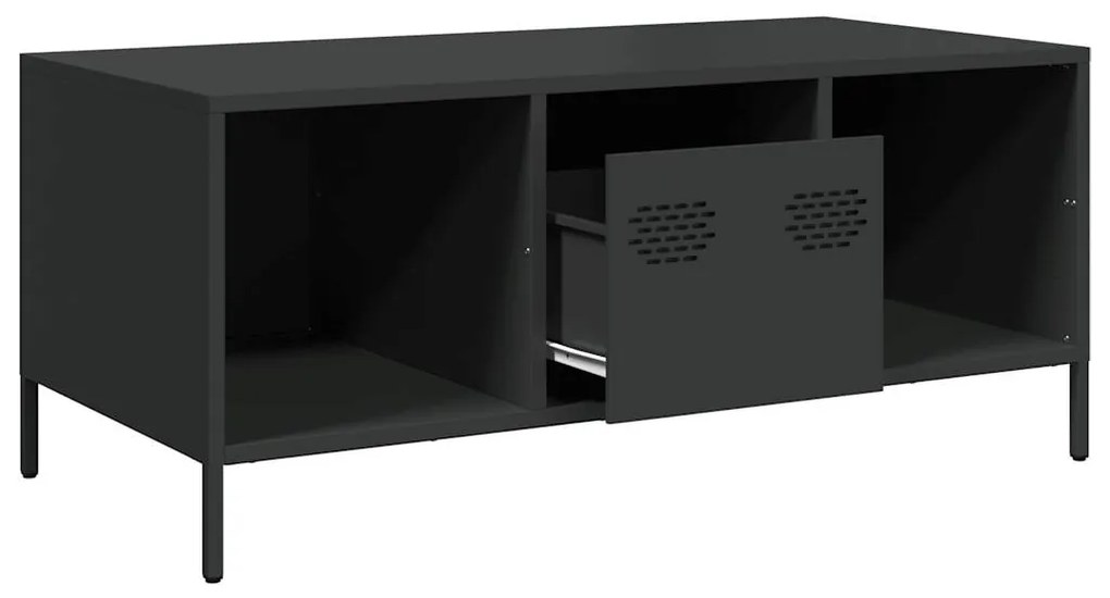 Mesa de centro 101,5x50x43,5 cm aço laminado a frio preto