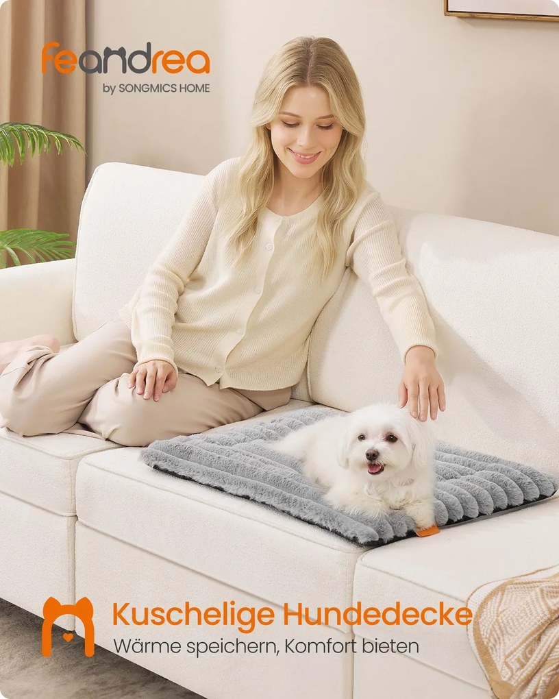 Manta para cães S 60 x 45 cm lavável na máquina cinzento