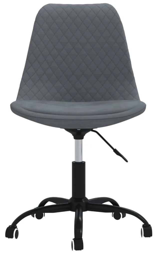 Cadeiras de jantar giratórias 4 pcs tecido cinzento-escuro