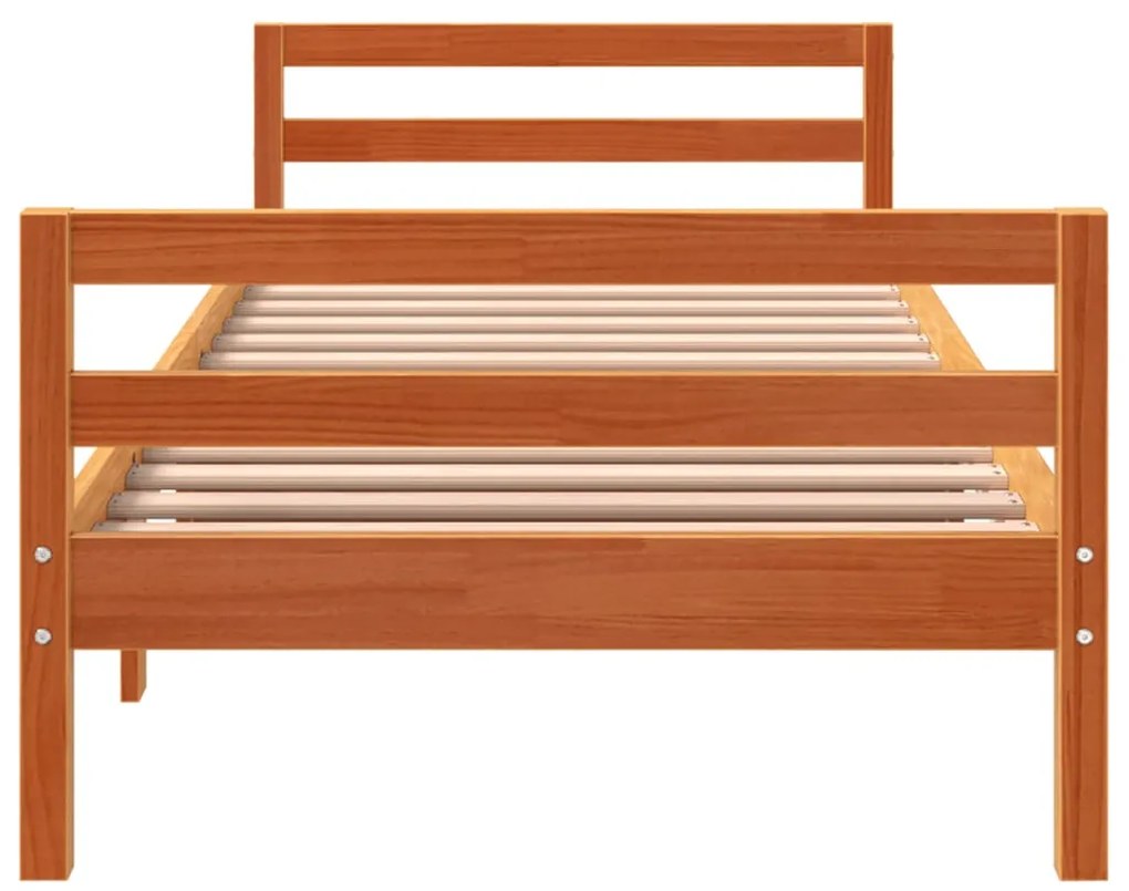 Cama sem colchão 90x200 cm pinho maciço castanho-mel