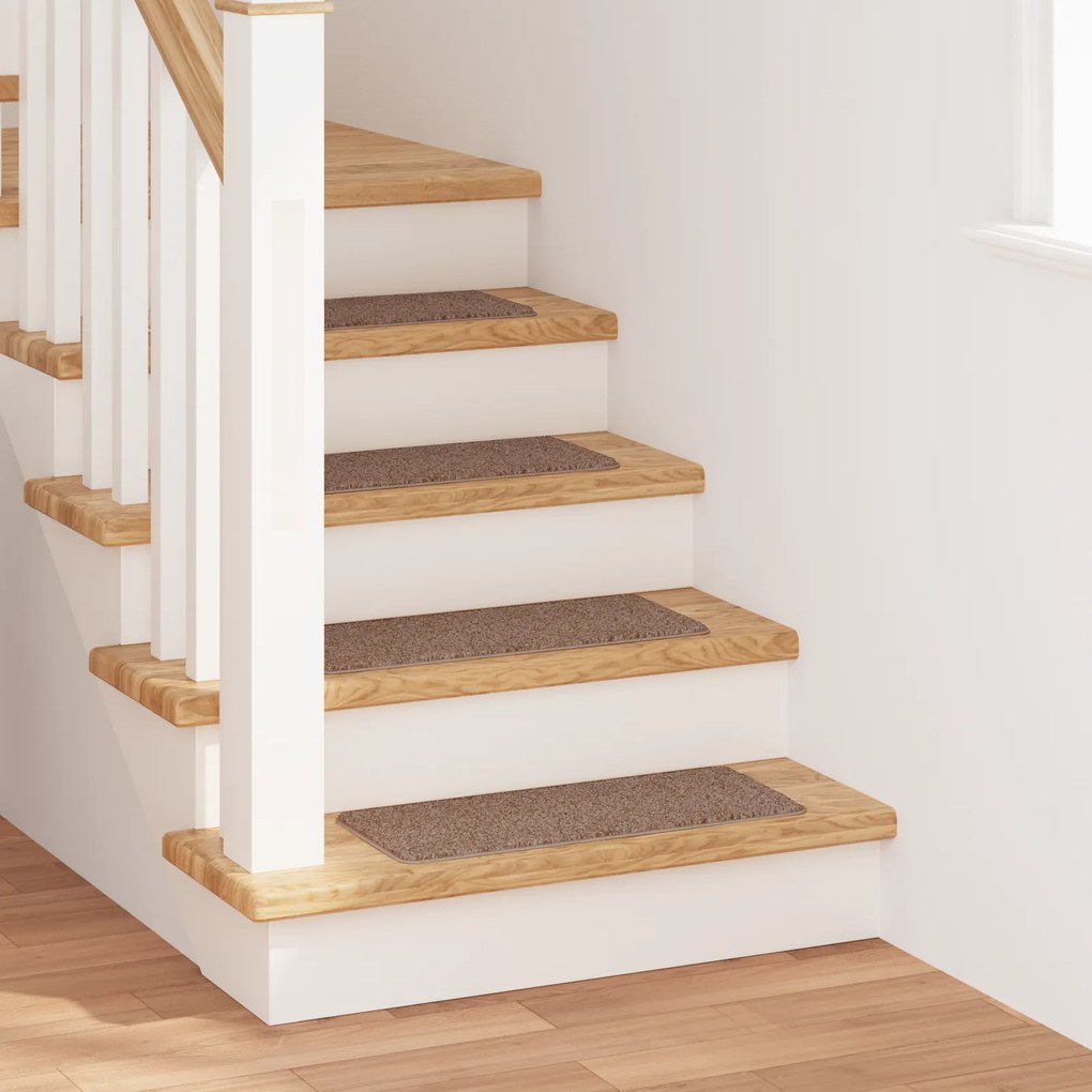Tapetes de Escada vidaXL com Fundo de Látex Marrom 25x60 cm