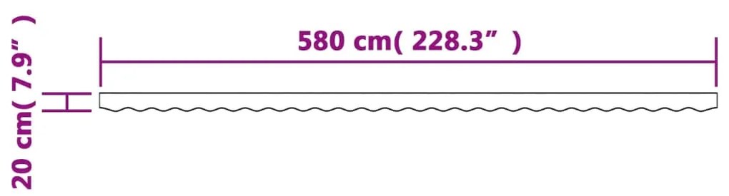 Tecido substituição p/ sanefa toldo 6 m riscas amarelo/cinzento