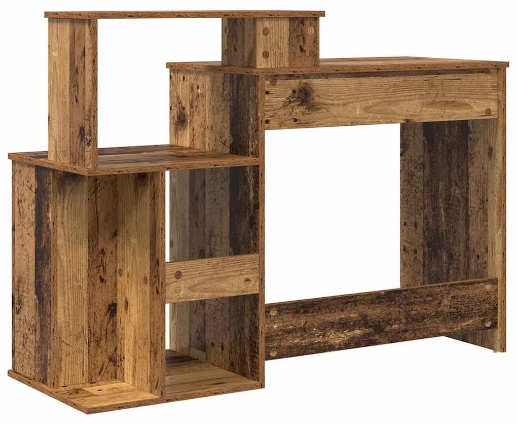 Mesa com Armazenamento Madeira Envelhecida 120.5x44x88.5 cm Derivados