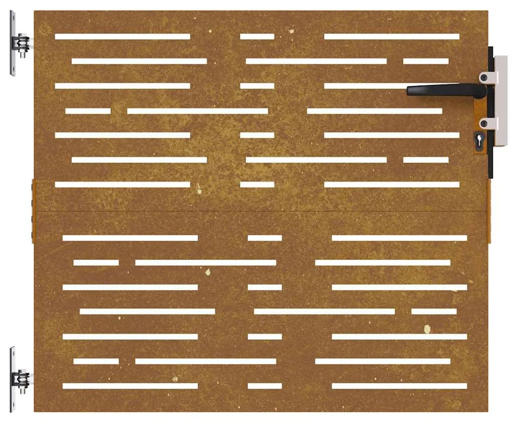 Portão de jardim 85x100 cm aço corten design quadrados