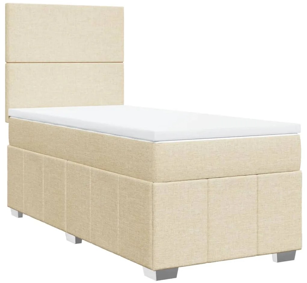 Cama com molas/colchão 90x190 cm tecido cor creme