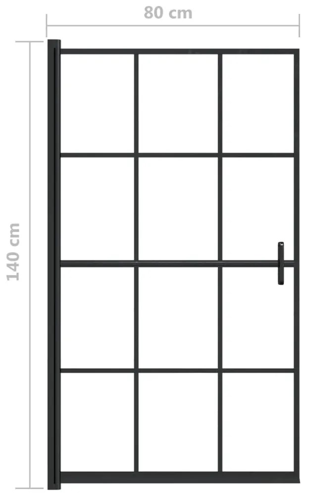 Divisória de chuveiro ESG 80x140 cm preto