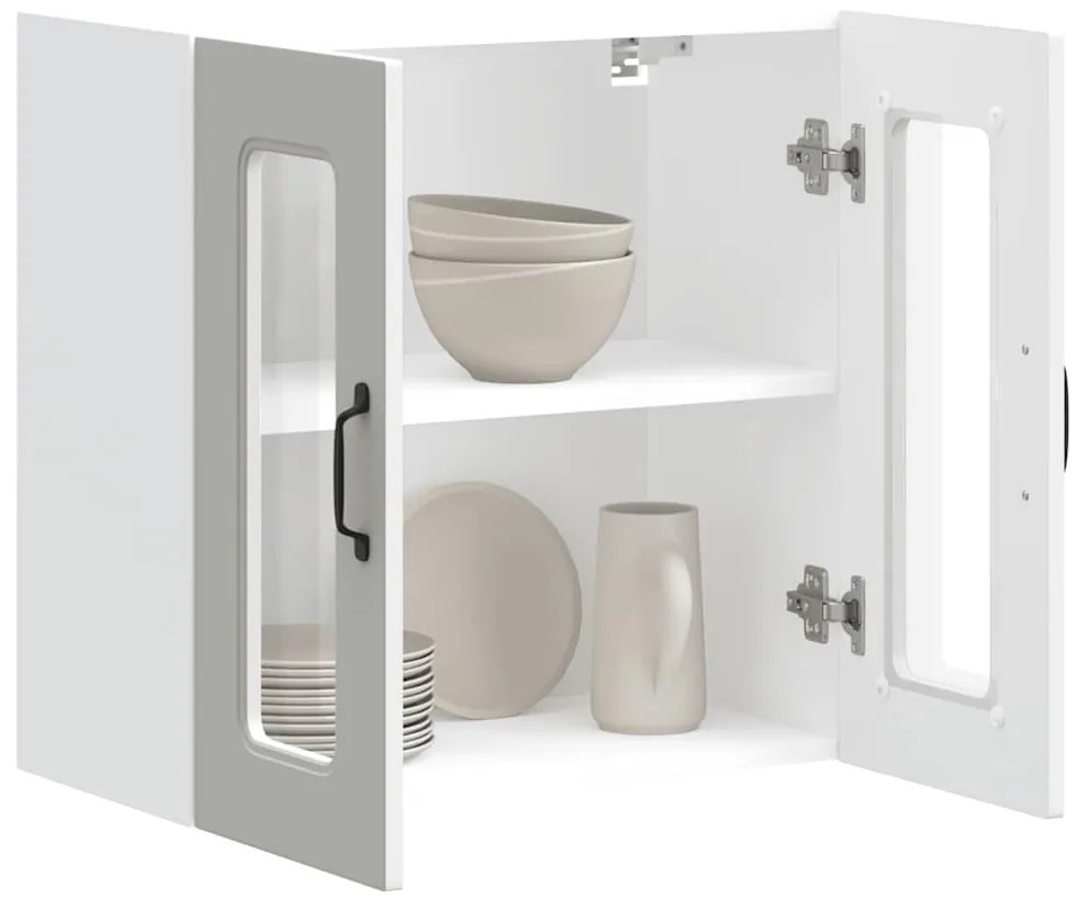 Armário de parede de cozinha porta vidro Kalmar branca