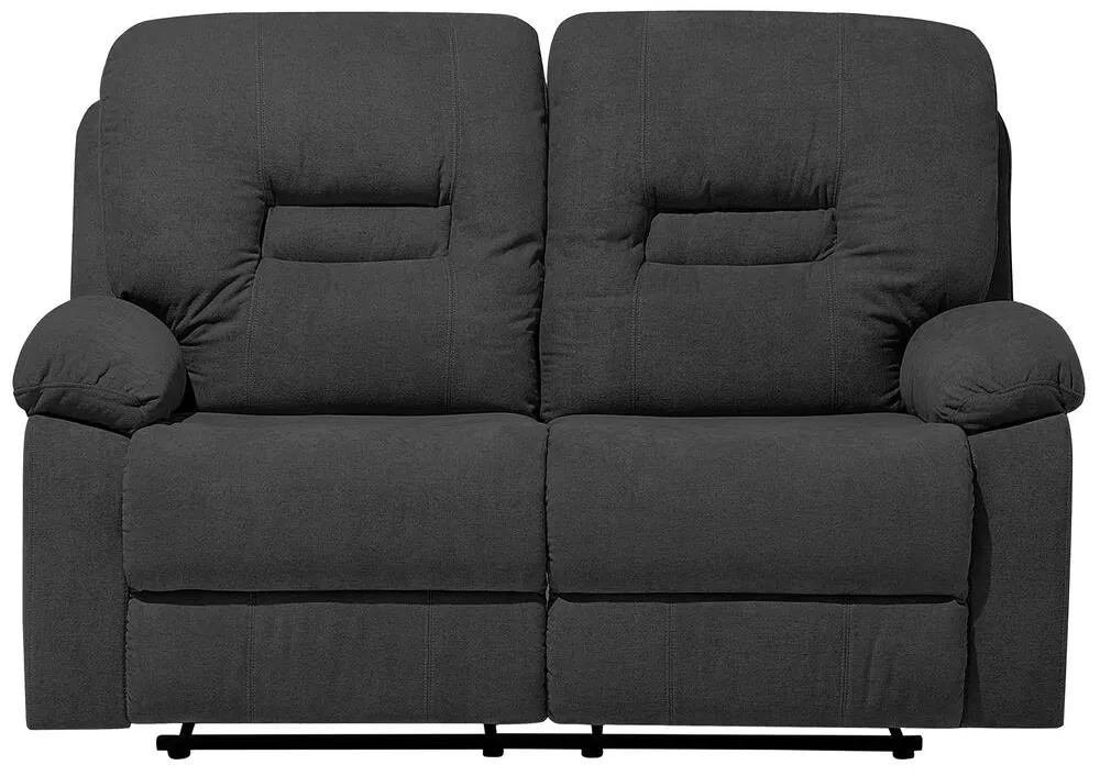 Sofá de 2 lugares reclinável em tecido cinzento escuro BERGEN Beliani