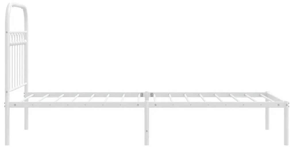 Estrutura de cama com cabeceira 80x200 cm metal branco