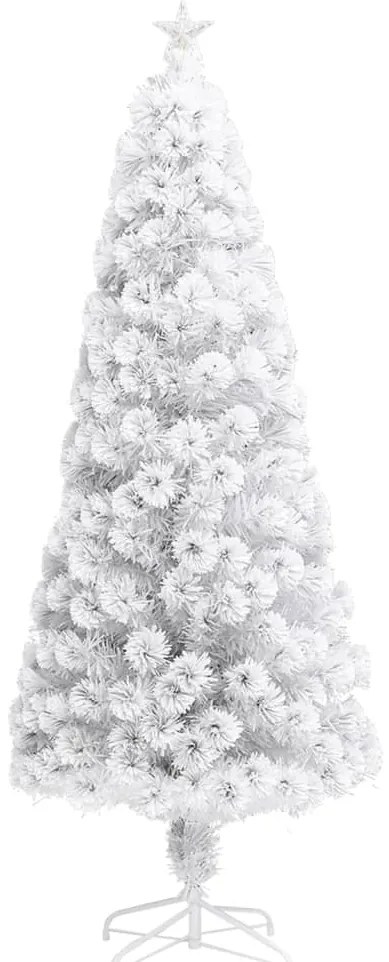 Árvore Natal artificial pré-iluminada 210 cm fibra ótica branco