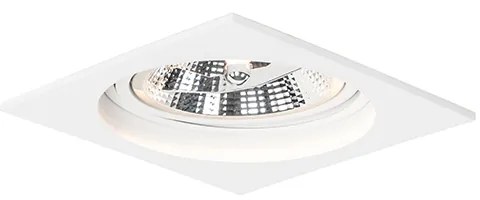Foco embutido quadrado branco ajustável - Chuck 111 Moderno