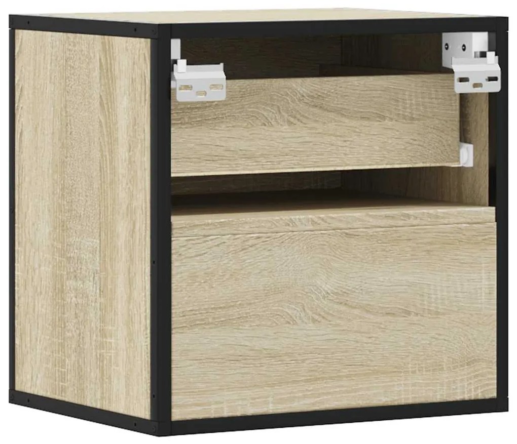 Mesa de cabeceira de parede 40x31x39,5 cm carvalho sonoma