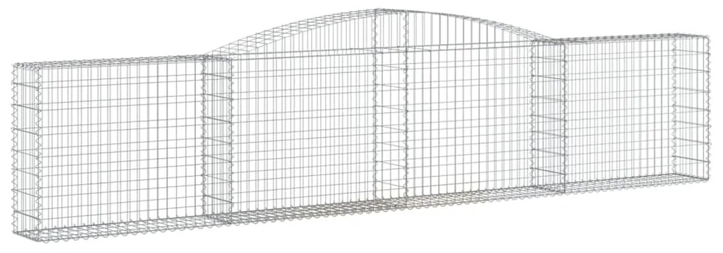 Cestos gabião arqueados 5 pcs 400x30x80/100cm ferro galvanizado