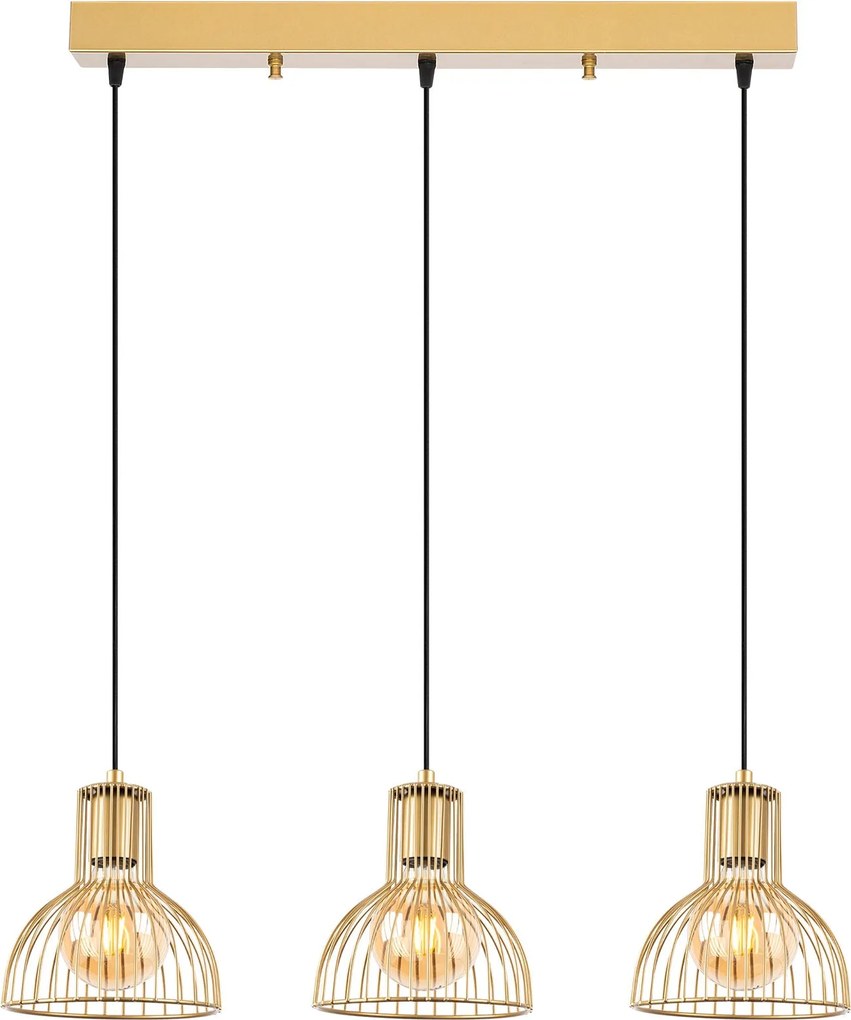 Candeeiro de Teto Vazo – Dourado Brilhante – 70 x 17 x 114 cm