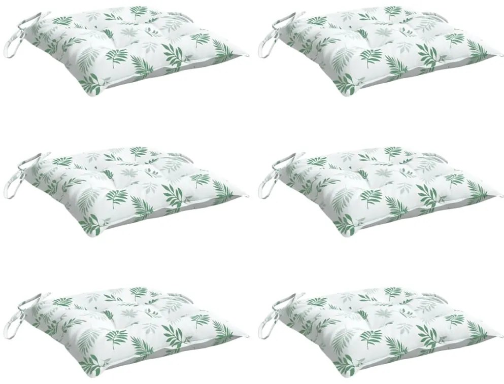 Almofadões p/ cadeira 6 pcs tecido oxford padrão folhas