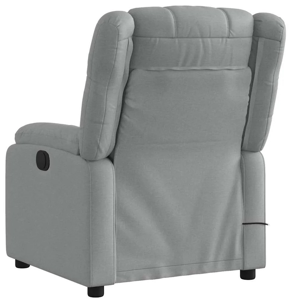 Poltrona de massagens reclinável elétrica tecido cinzento-claro
