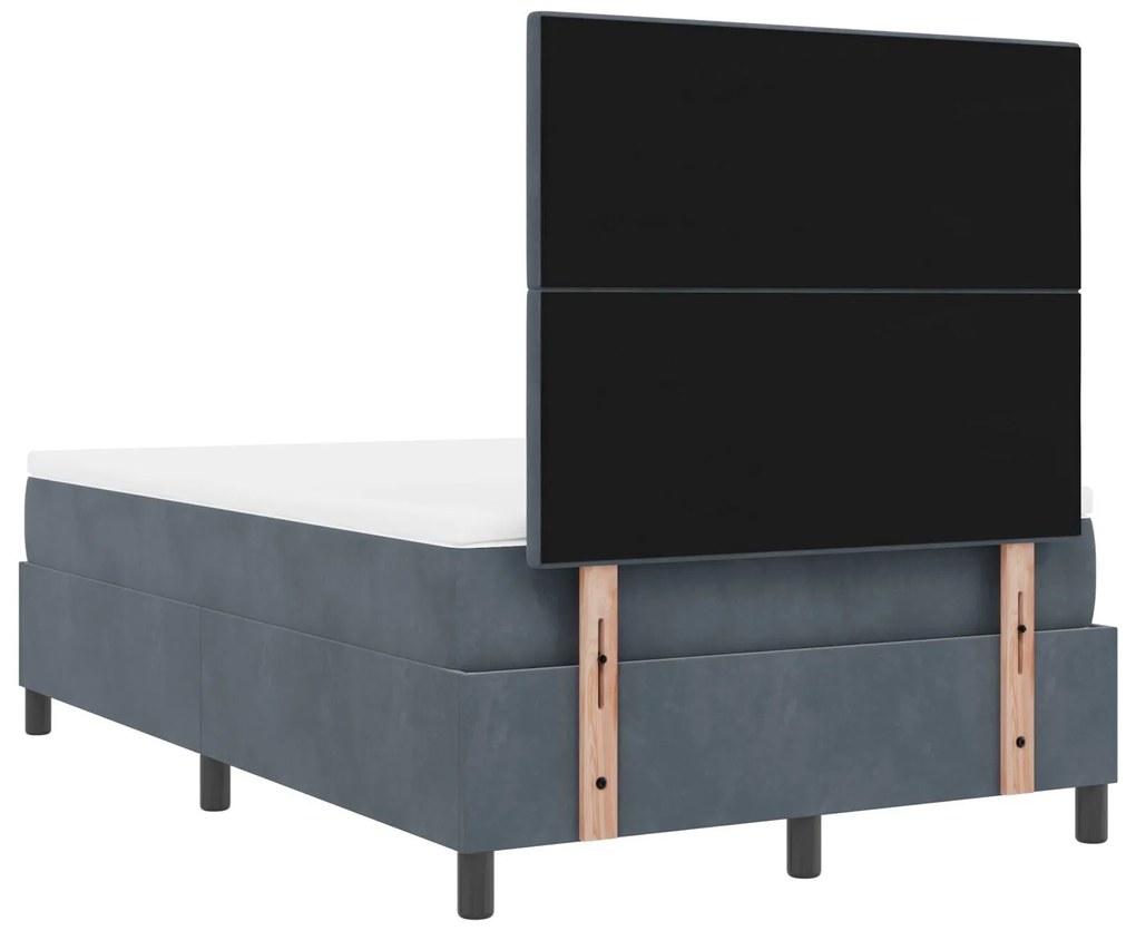 Cama Box com Colchão Cinza Escuro 120x200 cm de Veludo