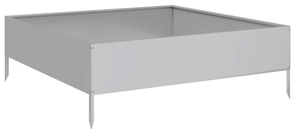 Canteiro elevado de jardim 100x100x33,5 cm aço galvanizado