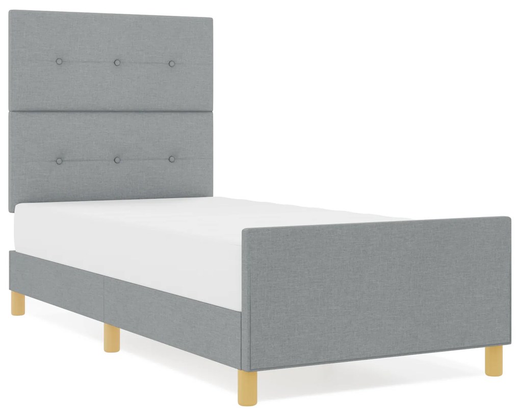 Cama vidaXL Cinza Claro 90x200 cm em Tecido