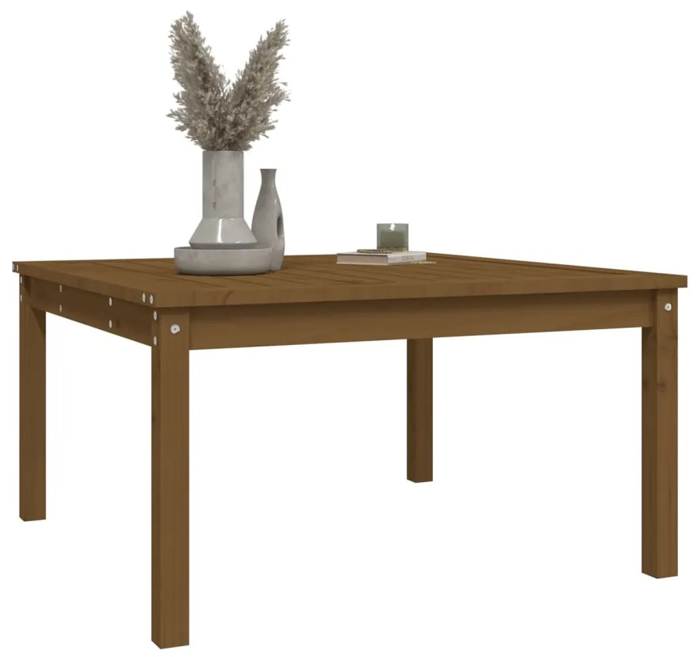 Mesa de jardim 82,5x82,5x45 cm pinho maciço castanho-mel