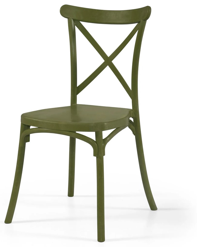 Cadeira PALMA Olive - Polipropileno com fibra de vidro - conjunto com 4 unidades