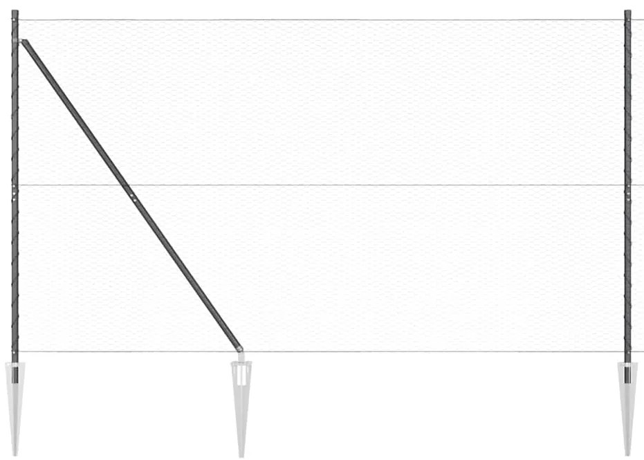 Cerca Hexagonal vidaXL Cinza 1.5x100 m Aço