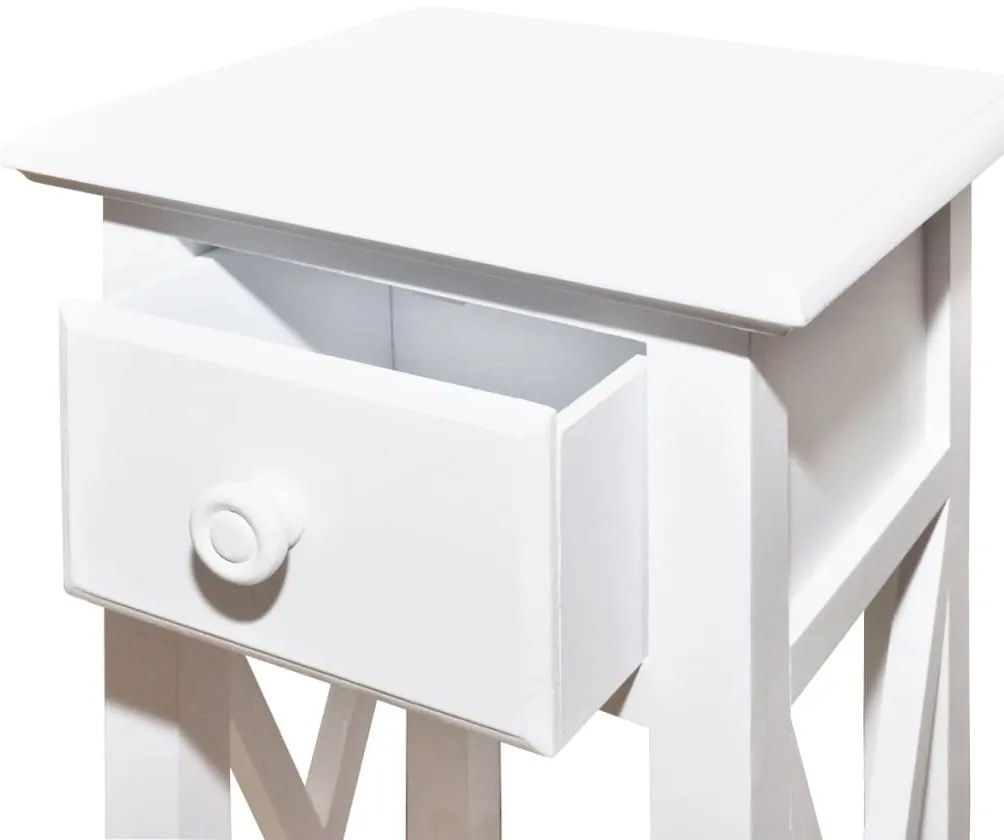 Mesa lateral com gaveta branco