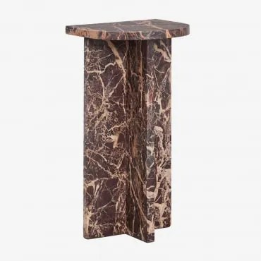 Pack De 2 Mesas De Cabeceira Em Pedra Natural Corwel Mármore Vermelho Cherry Gold - Sklum